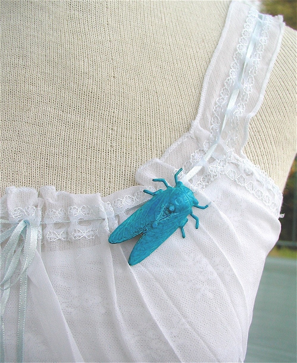 Turquoise Cicada Pin, cicada jewelry, cicada brooch, insect jewelry, insect pin, Steampunk, Steampunk jewelry