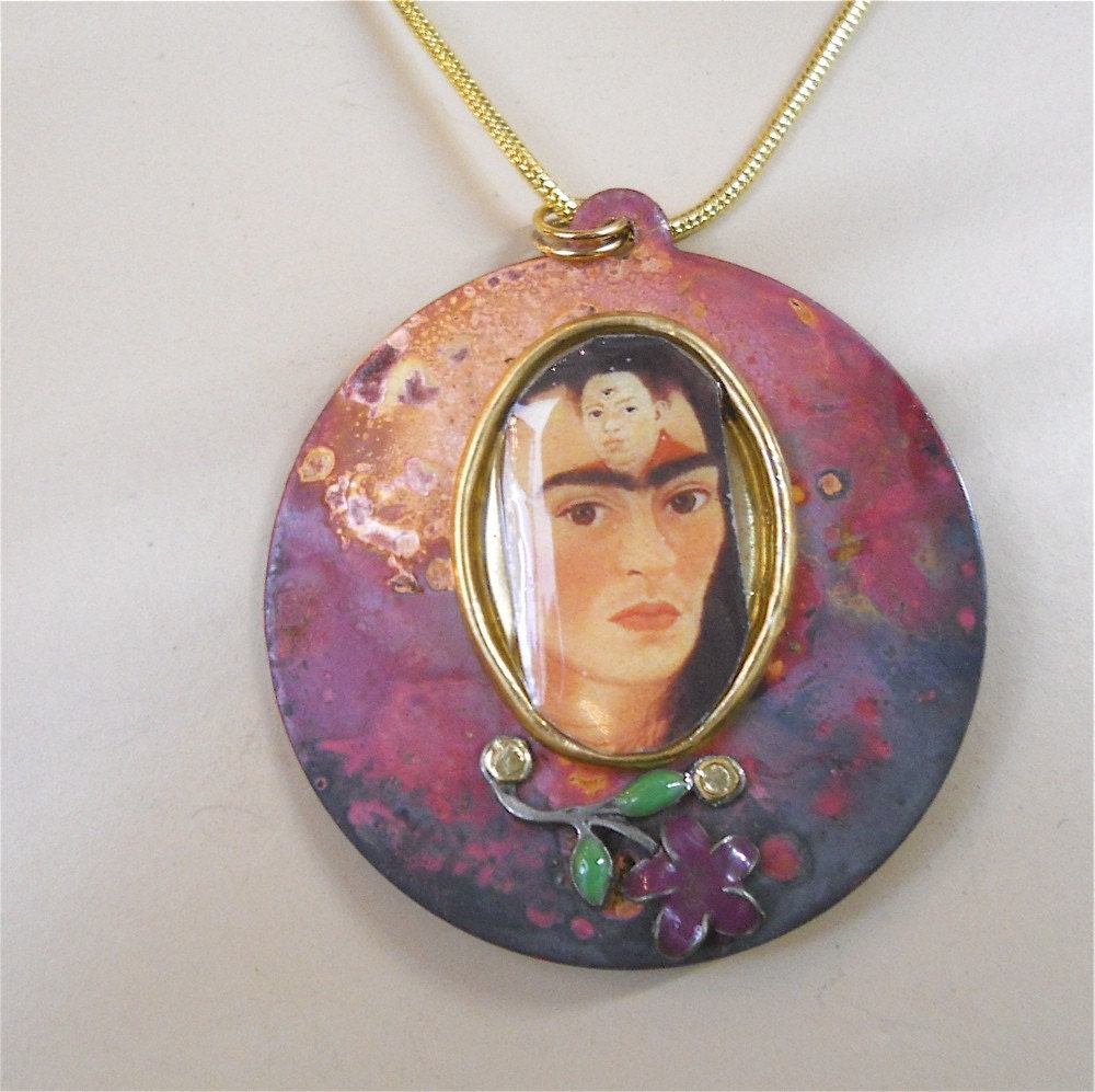 Jewelry - Frida Kahlo Pendant, Frida Necklace, Frida Jewelry,OOAK
