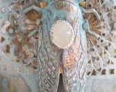 CUFF Bracelet - Bejeweled Ghost Cicada, cicada bracelet, cicada cuff, insect jewelry, insect bracelet, Steampunk, steam punk, wedding, bride