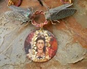 Statement Necklace - Frida of the Cicadas, Fine Jewelry, Frida Kahlo, Insect jewelry, OOAK, Insect necklace, Cicada Necklace