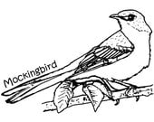 Mini Mockingbird Cling Mount Rubber Stamp