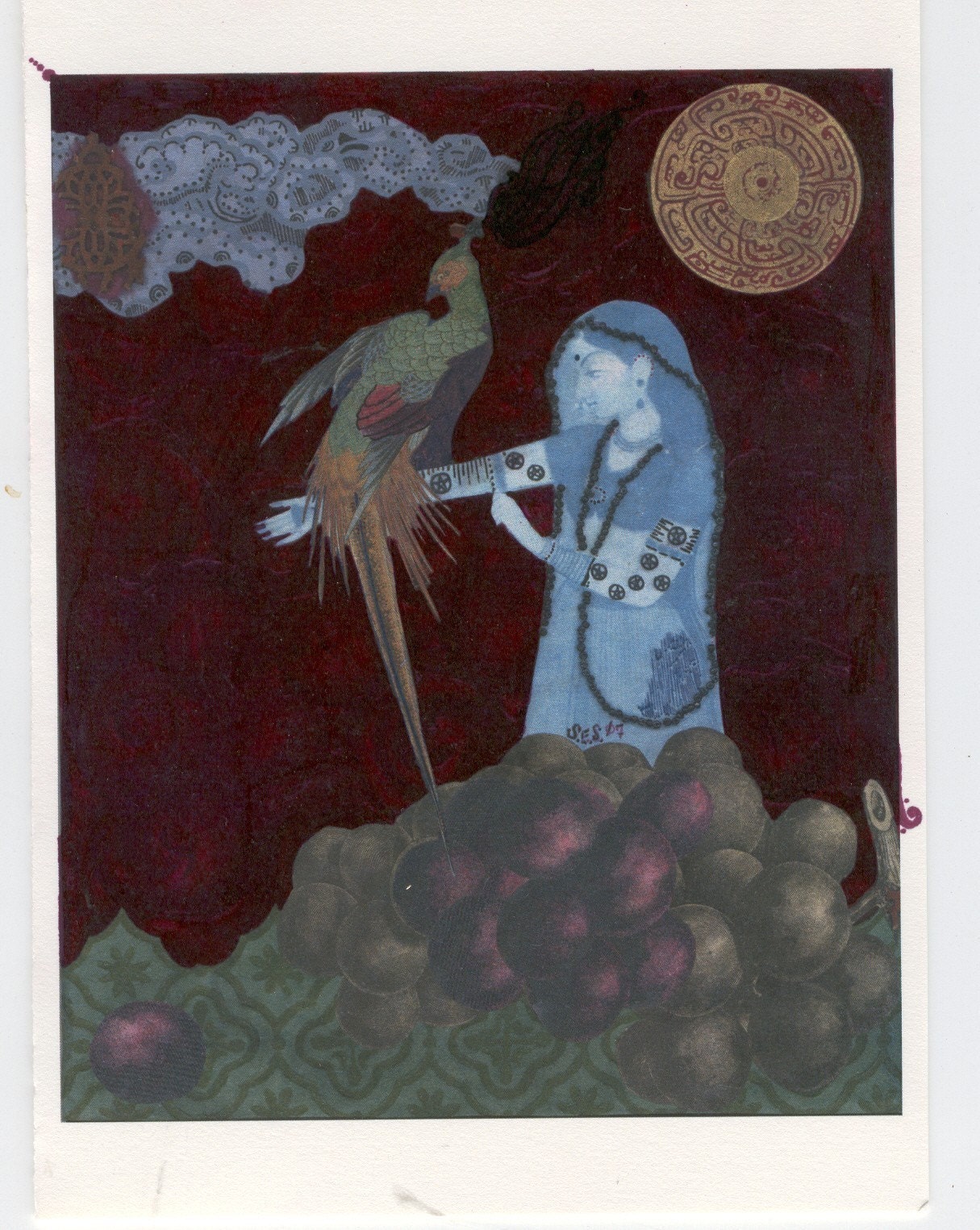 Nine of Pentacles, from Tarot, individual greeting card