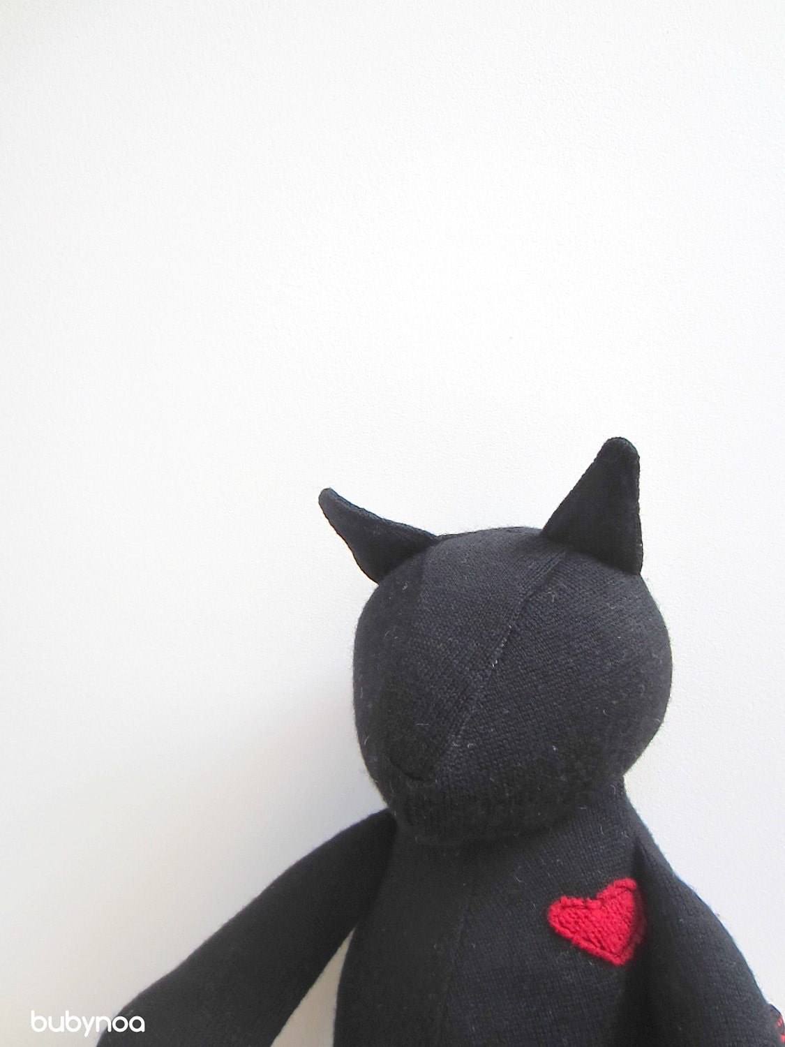 Ceci the Black Cat eco friendly, upcycled Merino wool sweater black cat soft heirloom Unique for boys girls and adults handmade unique