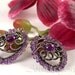 Gemstone jewelry purple earrings Amethyst earrings oxidized sterling silver - women fashion plum violet purple gemstone rusteam oht - Niolle