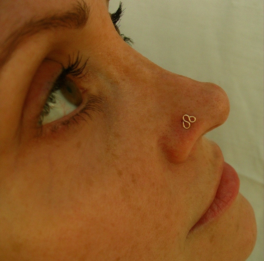 Trinity 14K Yellow or Rose Gold Filled Nose Stud / Free US Shipping