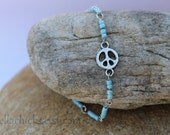Turquoise Peace sign bracelet