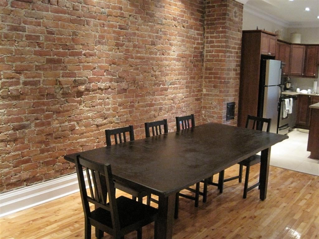 Traditional large farm table on tapered legs