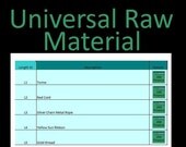 Universal Raw Material Manager -- Organize Your Supplies, Costs, and Pricing (Raw Material)