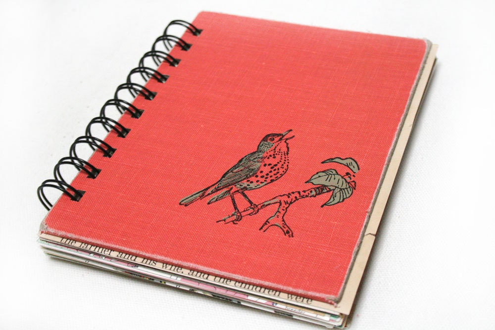 Rockin' Robin - Wire-Bound Recycled Art Journal