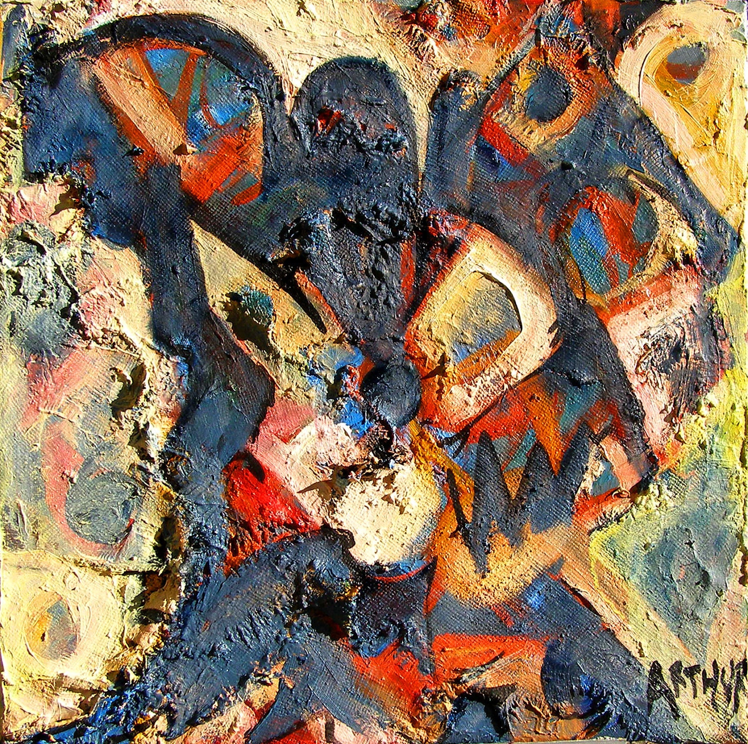 Crest original Abstract Expressionist Urban Landscape