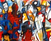 Grinder original Abstract Expressionist Urban Landscape
