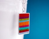 Sterling Silver and Hand Pieced Felt Necklace