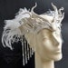 Snow Queen Leather Headdress with Beaded Jewels and Veil - Winter Crown, Bridal Headpiece