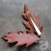 Autumn Oak Leather Leaf Barrette In Earthy Browns