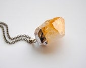 Raw Citrine Crystal Necklace - Summer Jewelry - Graduation Gift - Free Shipping in the US - SPARKLEFARM