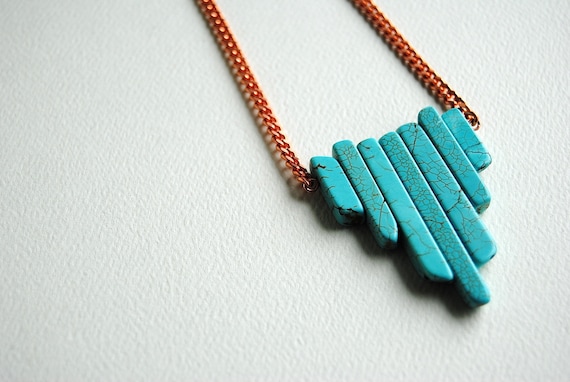 Turquoise Statement Necklace - Handmade Jewelry - Free Shipping in the US - Summer Fashion