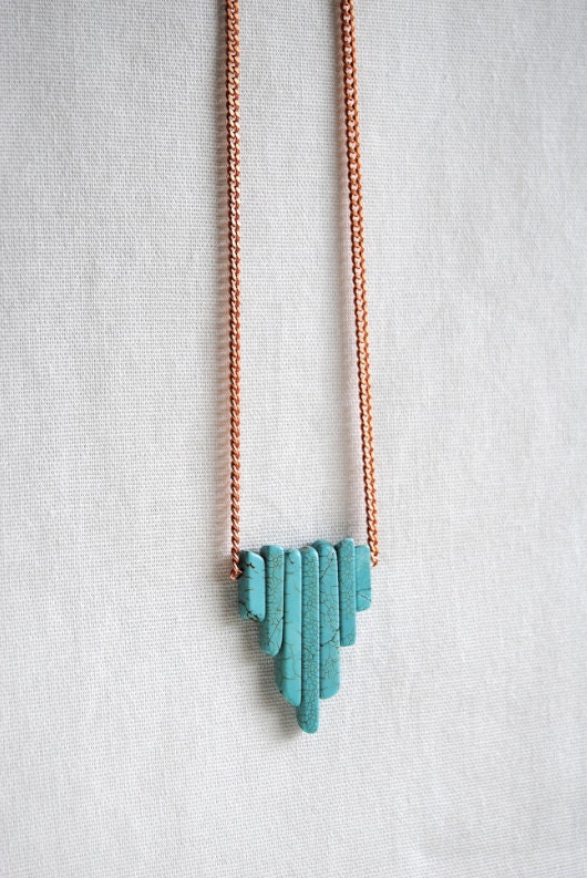 Turquoise Statement Necklace - Handmade Jewelry - Free Shipping in the US - Summer Fashion