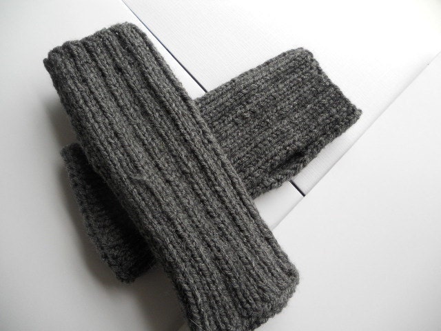 SALE TODAY Knit fingerless gloves - wrist warmers in grey driving gloves
