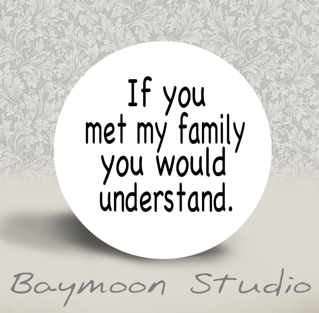 If You Met My Family You Would Understand - PINBACK BUTTON - 1.25 inch round