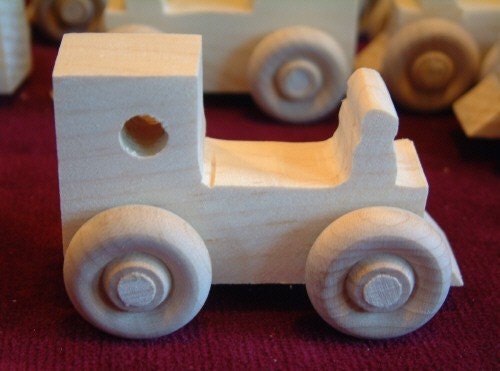 12 Assorted Pine Mini Train Engines