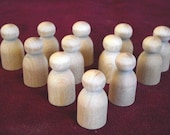 Peg Dolls, 12  No. 7 Little Tots, Unfinished Hardwood