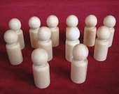 12 No. 5  Large Boy or Man Peg Dolls Unfinished Hardwood