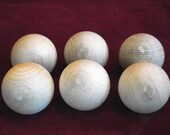 6  No. 2 Commercial 2 inch Diameter Hardwood Ball, Unfinished