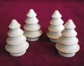 Christmas Tree Turnings Medium Size Hardwood, Set of 4