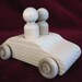 Unfinished Pine 2 Seater Car with 2 Peg Dolls