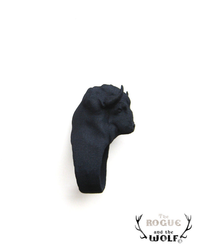 Bison Ring, Buffalo ring, Modern animal ring, cool ring, animal head ring, whimsical, animal jewellery, whimsical jewelry, animal lover gif