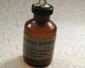 Mercurial Ointment miniature glass medicine bottle poison pendant charm