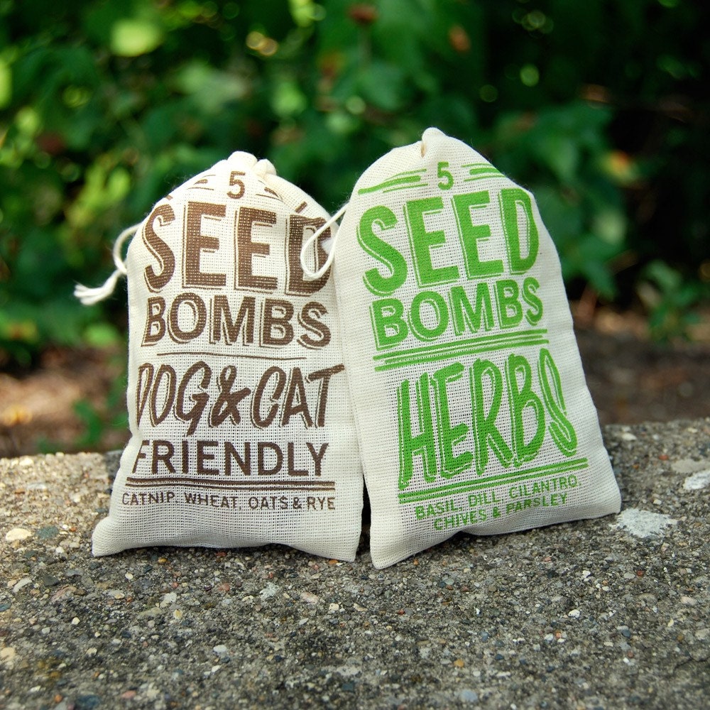 Any 2 Seed Bombs for Guerilla Gardening with Combined S/H Choose from Herb, Dog & Cat Friendly and Regional Varieties