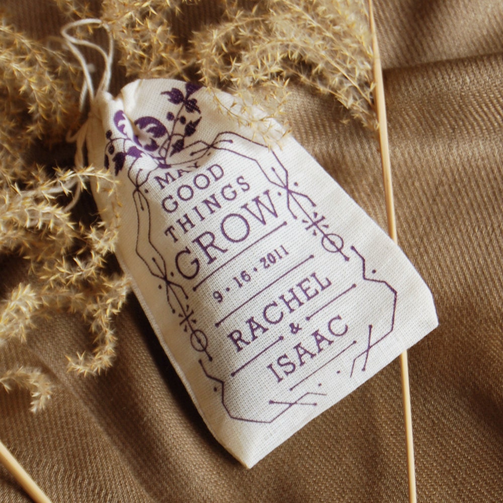 Personalized Wedding Favor Seed Bombs - Edible Flowers Herbs Perfect for Rustic Country Ceremony