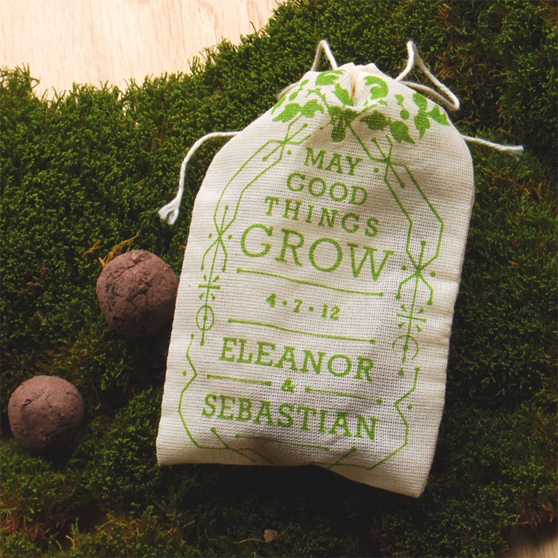 Personalized Wedding Favor Seed Bombs - Herbs