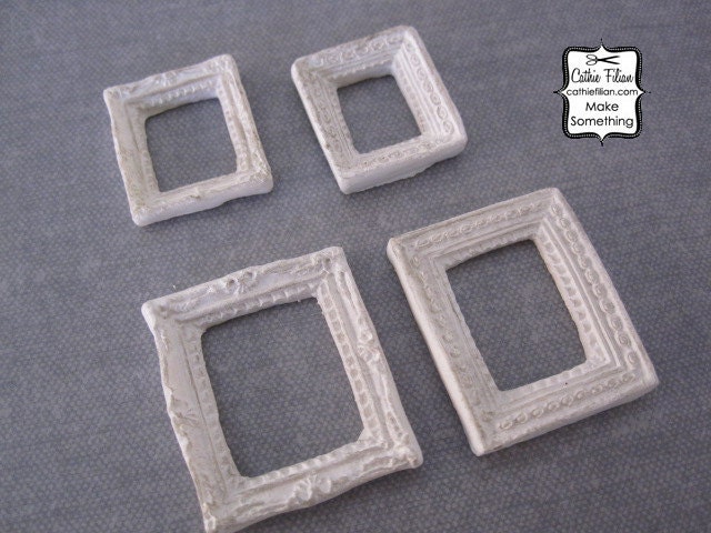 Ornate Mini Frames - Set of 4 - Scrapbooking, Jewelry Design, Altered Art - Distressed & Shabby