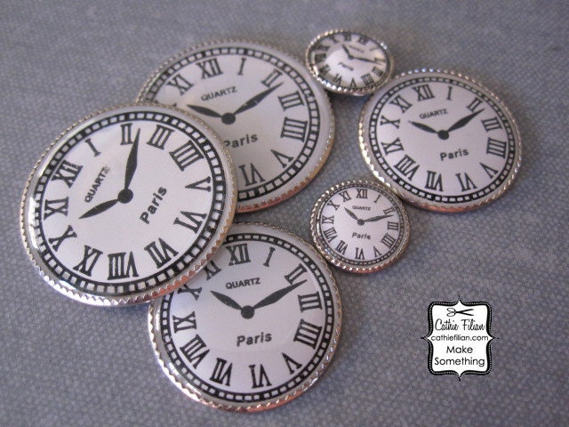 Watch Faces - set of 6 - Vintage Look -  Altered Art, Scrapbooking,Jewelry Making