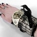 Steampunk Cuff Hardcore GOTHIC Wrist Cuff Black Leather 3D Raven Cage Clock Text Transfer AWESOME - Steampunk Clothing by edmdesigns