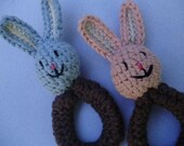 Ready to Ship Baby Gifts--Twin Organic Teether Toy Rattles--Any 2 of LocoMOmomma's ECOFRIENDLY ORGANIC Cotton Crochet Animal Rattles