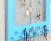 Cottage Chic Decor Jewelry Organizer in Jamaican Sea Blue - oakstudiosofdesign