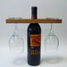 Reclaimed Wood Eco Friendly Wine Bottle Holder and Glass Caddy In Mahogany
