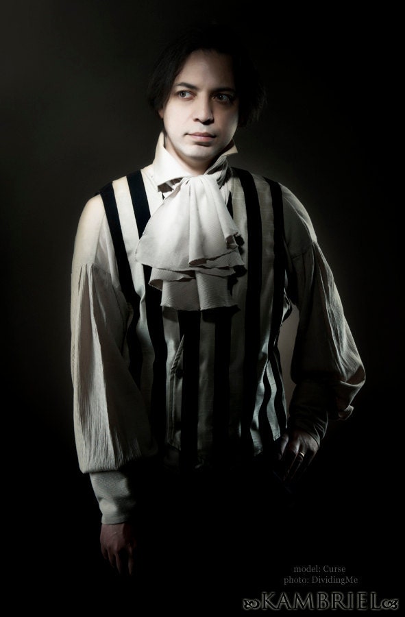 Vertigo Vest by Kambriel - Black and Ivory Velvet Striped Shantung - kambriel