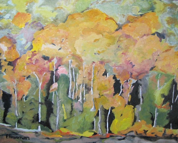 Fournier Appalachian Landscape Oil painting Quebec Canada , " The Orange Trees " 24"X30"