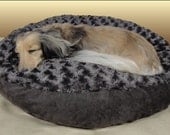 Cuddle Fur - 6" Memory Foam - 30" Round Pillow - Dog Bed - Cats -Pets -  Embroidered Personalization Included