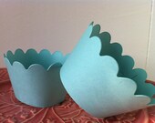 Light Turquoise Cupcake Wrappers for Weddings, Birthdays, Baby or Bridal Shower