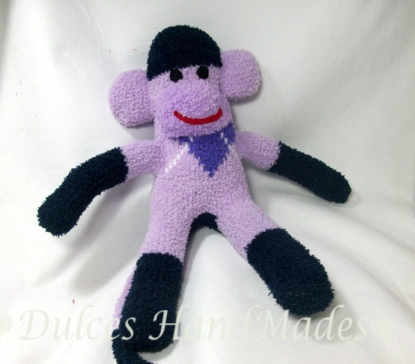 sock monkey plush toy Handmade Stuffed Animal Doll Baby Large