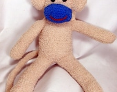 sock monkey plush toy Handmade Stuffed Animal Doll Baby XLarge