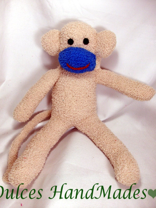 sock monkey plush toy Handmade Stuffed Animal Doll Baby XLarge