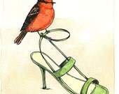 Song Birds and Shoes (SPECIAL  set of 4  5x7 prints)
