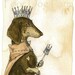 Dachshund Queen  5x7 Sepia Print
