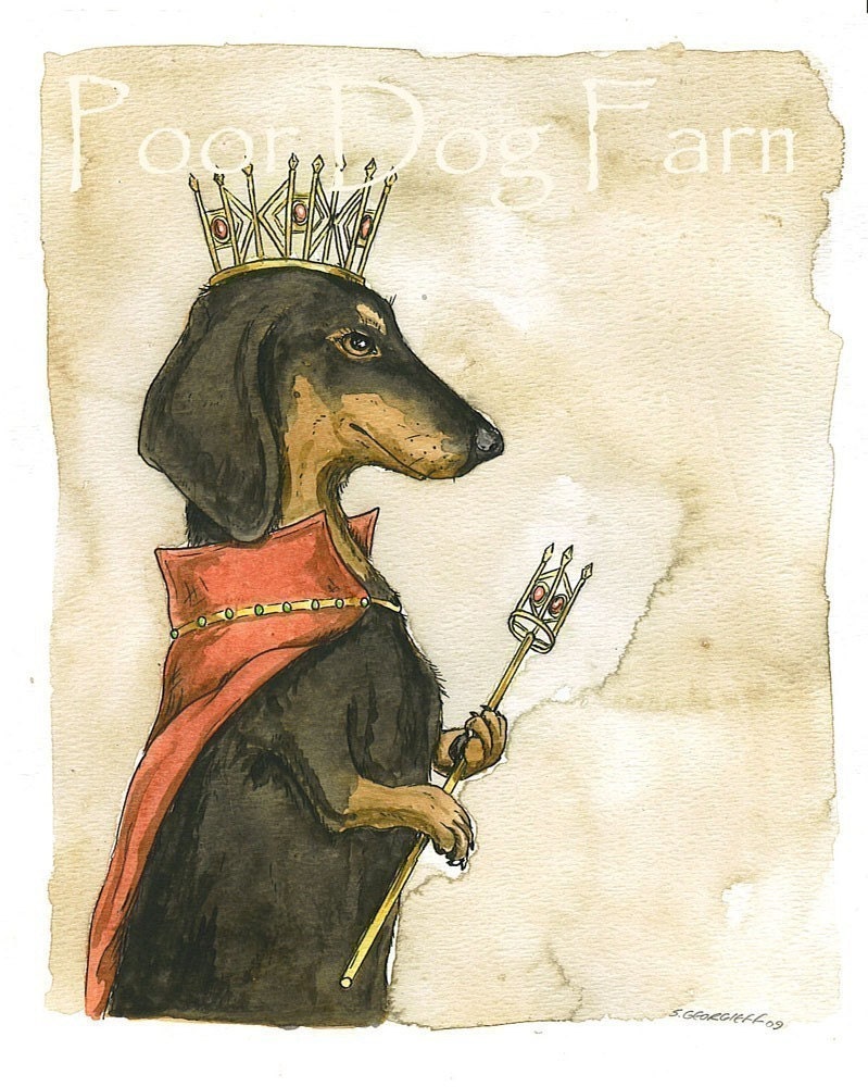 Dachshund Queen (an original hand painted queen)